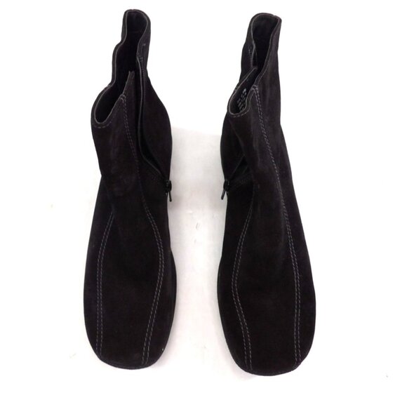 Clark's Shoes - Clark's Black Suede Ankle Boot with Zipper 10W New